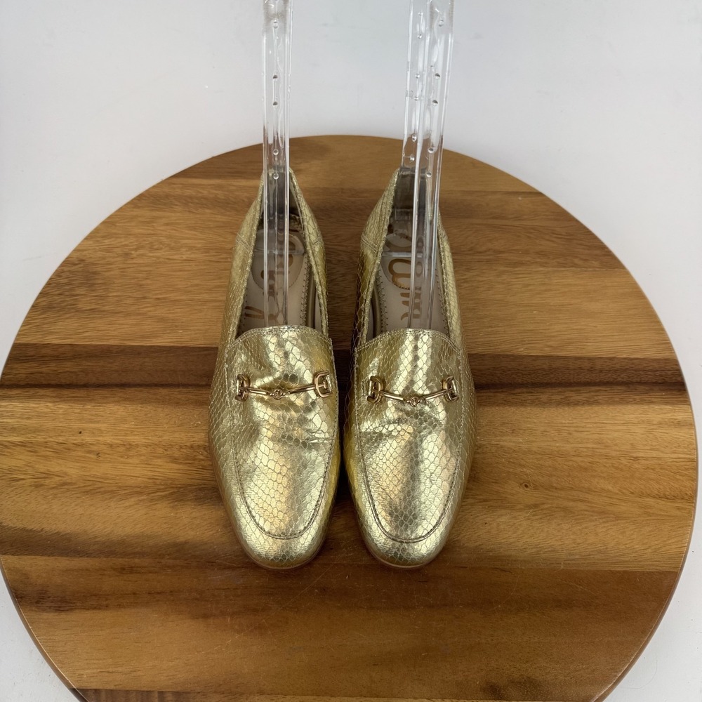 Womens Sam Edelman Loraine Gold Scale Bit Casual Comfort Loafer Shoes Size 5.5